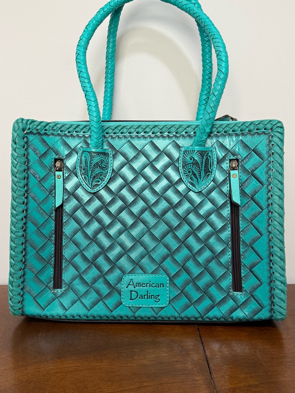 American Darling Tooled Leather Tote w/ Adjustable Crossbody Strap - Picture 5 of 16
